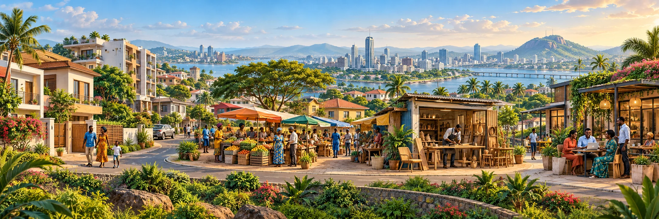 Homes, marketplace, local services and community life in Africa