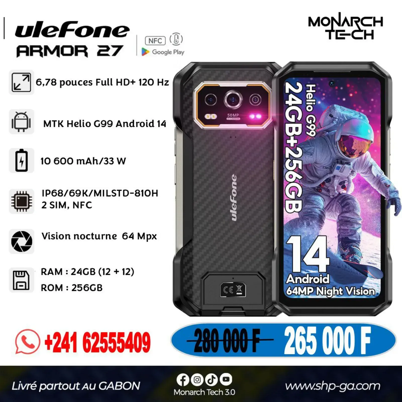 Main Photo - Marketplace | Téléphone Ulefone Armor 27, Petit paris, Libreville, Gabon | Electronics & Media 